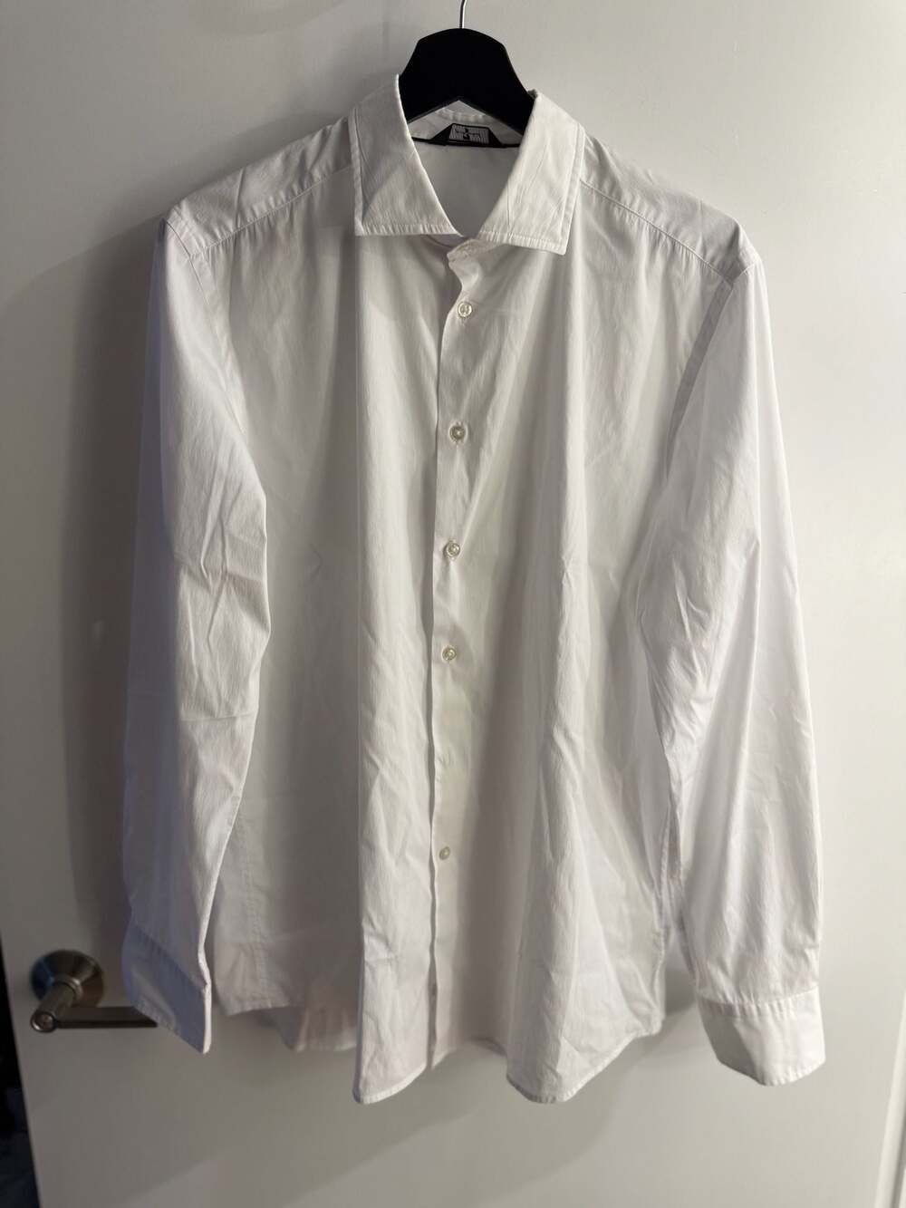 7 For All Mankind Men's White Long Sleeve Button Down Shirt Size L